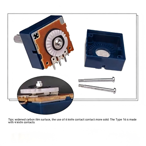Ruist โพเทนชิโอมิเตอร์แบบหมุน Rk27ดั้งเดิม, โพเทนชิโอมิเตอร์แบบคู่100KA 6Pin แบบมีช่อง25มม. ที่จับ10KA 5KA 20KA - Product Image 6