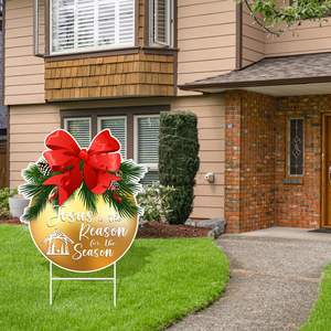Noël Nativité Scène Yard Signs Stakes PP Matériel Xmas Pelouse Décorations Extérieures pour La Maison Hiver Vacances Jardin Voie - Product Image 1