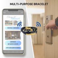 Bracelet NFC à Boucle Magnétique en Cuir et Coque de Noix de Coco, Chaîne RFID pour Cadeaux, Étiquette de Contrôle d'Accès, Pas d'Application, Bracelet Intelligent OEM/ODM LF/HF