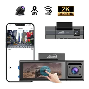 High Quality F17 3.16 Inch 3 Channels Car Dash Cam 2K+1080P+1080P Car Camera WIFI GPS Night Vision G-sensor APP Control BSD LCA