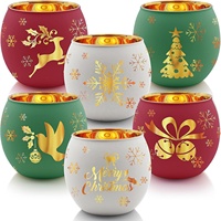 Offre Spéciale – Nouveau Porte-Bougie en Verre pour Noël, Idéal pour l'Aromathérapie Intérieure, Décoration de Fêtes et Thés de l'Après-Midi