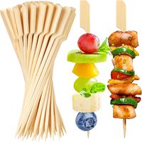 Brochettes en bambou, bâtonnets en bambou plats, brochettes en bois pour barbecue, brochettes jetables de qualité alimentaire pour burgers et sliders
