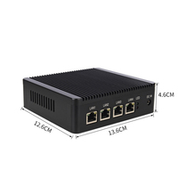 Mini ordenador con 4 puertos LAN, Barebone nuc Intel j1900 SSD Win7/8/10 Linux Ubuntu, logotipo personalizado en BIOS sin ventilador