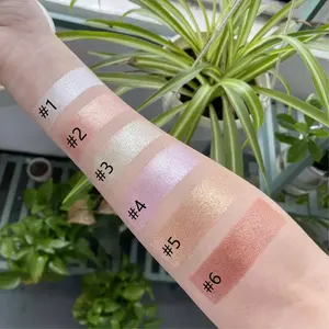 Makeup Wholesale 6 Color Pressed Powder Highlighter Private Label High Pigment Shimmer Highlighter Compacts