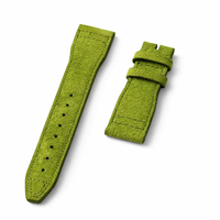Bracelet de montre sport en cuir suédé Premium Ming Fung CFS2-Pilot 21mm, pièce d'extrémité, bracelet de remplacement de luxe pour chronographe de pilote avec ardillon