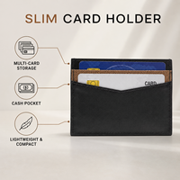 Portefeuille fin et minimaliste en cuir avec protection RFID pour cartes de crédit, format court pour poche avant, pour hommes et femmes