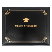 Protège-diplôme en similicuir PU pour certificat de remise de diplôme A4 (8,5x11) avec carton blanc