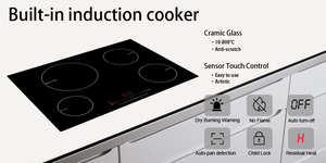 China High Quality Cooktop Built-in 7400W Four Burners Induction <b>Cooker</b> 220-240V International Standards Kitchen Hotel Appliance - Product Image 6