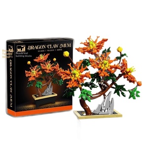 Decorazioni Floreali Assemblabili con Blocchi di Costruzione a Piccole Particelle: Artiglio di Drago, Crisantemo, Fiore di Prugna, Rosa Cotone, Uccello del Paradiso - Product Image 1