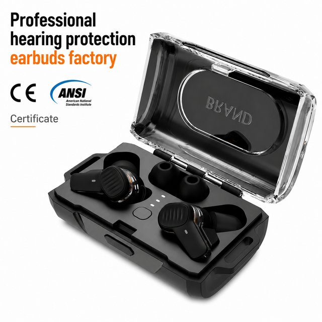 Custom Logo High NRR Hearing Protection Earbuds Bluetooth ANC ENC Dual Mic Comfortable EDC Design for Wholesale