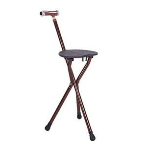 Hengfukang Foldable Walking Stick Chair 33x27x78cm Stainless Steel Adjustable Outdoor Hiking <b>Portable</b> <b>Stool</b> for Elderly - Product Image 5