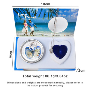 Set Regalo Ostrica di Perle Fai-da-te all'Ingrosso con Collana Pendente a Doppio Cuore in Acciaio Inossidabile a Tema Spiaggia e Oceano, con Perle d'Acqua Dolce - Product Image 3