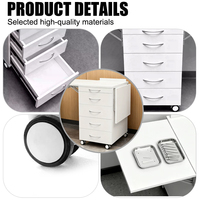 Armoire mobile dentaire à 4 tiroirs verrouillables avec table latérale pliable, chariot de rangement mobile pour clinique dentaire