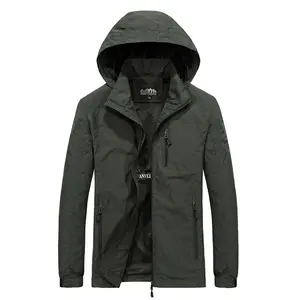 Men's Windbreaker Jackets Waterproof Hooded Water Proof Wind Breaker Casual Coat Male Clothing 2022 Autumn Jackets Vintage