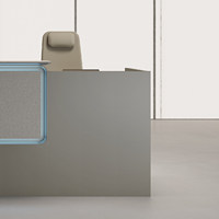 Bureau de réception commercial minimaliste en cuir peint |   Stockage intelligent + recharge sans fil |   Nouveau style chinois de luxe léger