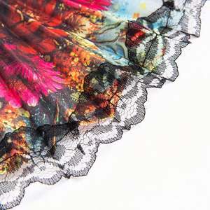 Éventail pliant personnalisé en bambou avec cadre, en tissu de dentelle blanche épaisse, portable, pour mariage, fête, occasion, festival, décoration, peinture - Product Image 2