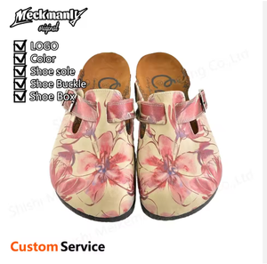 Sporty <b>Clogs</b> Comfortable Suede Leather Genuine Cork Outsole Platform Customizable Canvas Lace-Up - Product Image 1