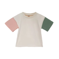 Conjunto de Ropa de Verano para Niñas, Camiseta de Manga Corta con Parches en Rosa y Verde, Pantalones Cortos Holgados con Cintura Elástica, Ropa Informal para el Hogar y Actividades al Aire Libre