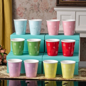 Multicolored Coffee Cup Macaron 5pcs/set Christmas <b>Gift</b> Bone China Home Handmade - Product Image 1