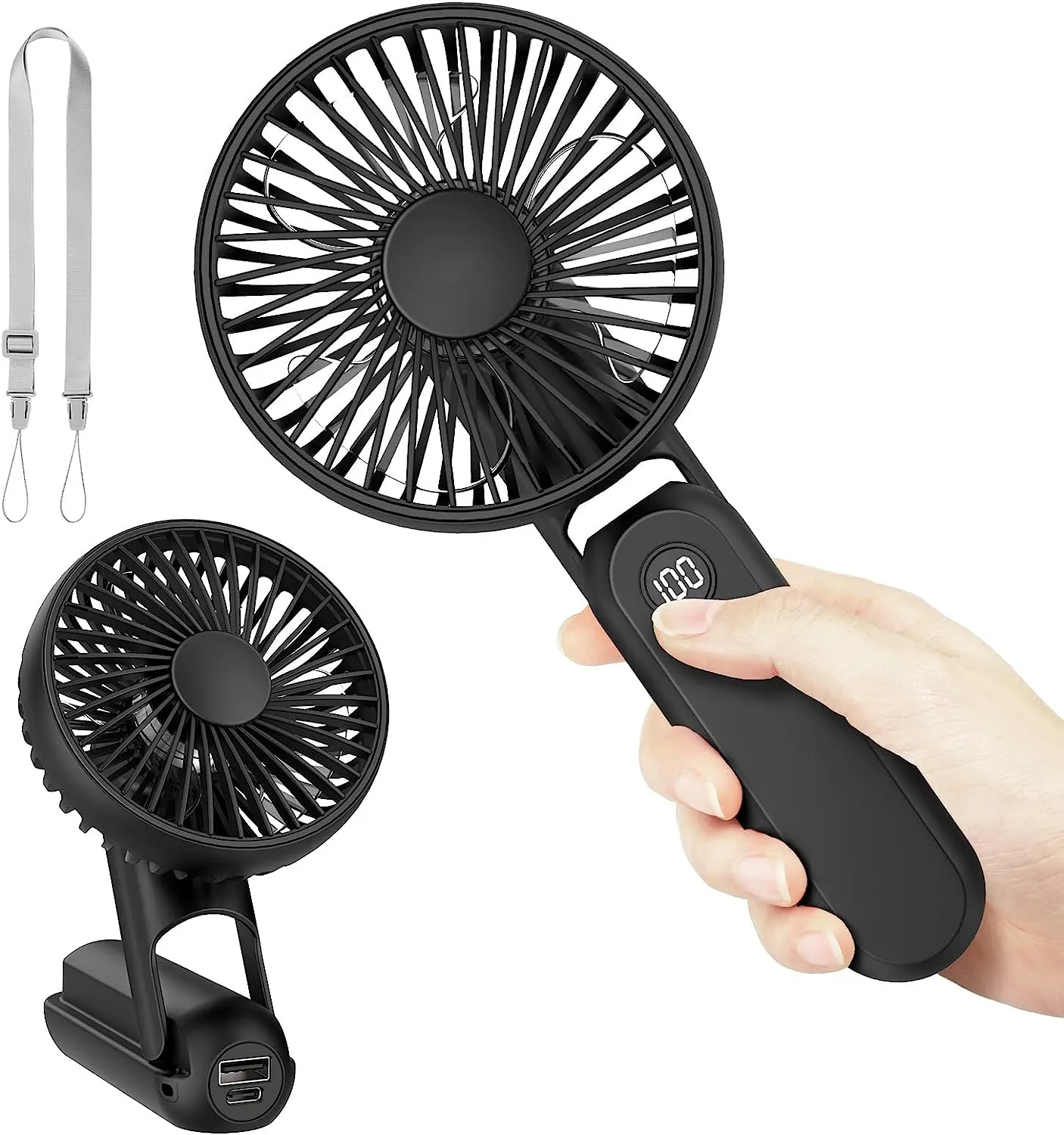 2022 New Foldable Hand-held Fan Small Hand Held Fan Rechargeable Folding Mini Hand fan with Power Bank for Travel Outdoors indoo