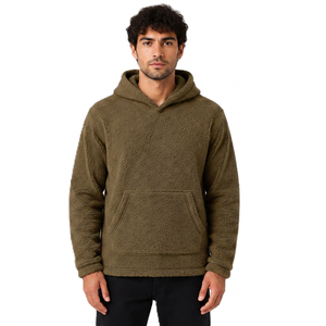 Sweat à capuche surdimensionné en molleton Sherpa épais personnalisé, sweat-shirt à capuche doublé Sherpa OEM/ODM - Product Image 1