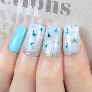 Vente chaude Date 24pcs Appuyez sur ABS <span class=keywords><strong>Gel</strong></span> Nail Tips Forme Carrée avec Impression Colorée Effet de Salon pour l'Application des Doigts - Product Image 4