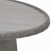 Table de foyer extérieure sur mesure en aluminium ovale avec cadre en rotin, sans fumée, au propane, pour cour, villa, hôtel, terrasse
