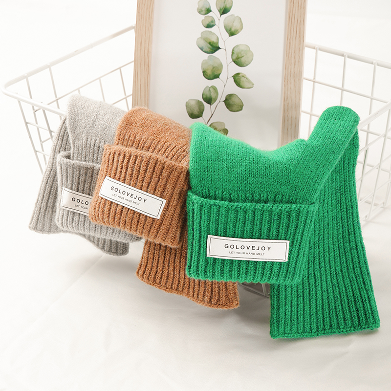 Новинка, кашемировые вязаные перчатки REXCHI DZ138 в японском и корейском стиле, женские жаккардовые перчатки для сенсорного экрана, теплые зимние перчатки