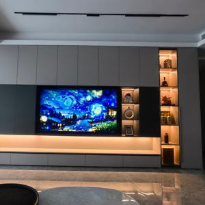 Luxury Modern Design Melamine MDF Wood Wall Mounted Panel Unit <b>Suspended</b> TV Console Stand Cabinet Set for Home Furniture - Product Image 1