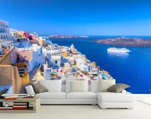 ZHIHAI HD Pemandangan Yunani TV Latar Belakang Lukisan Dinding 3d Wallpaper Kertas Dinding
