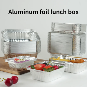 Caja desechable de papel de aluminio para llevar, bandeja de papel de aluminio, contenedor desechable para alimentos, para hornear, asar, lonchera - Product Image 3