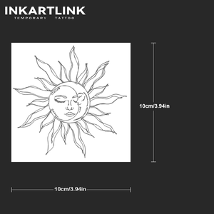 INKARTLINK Tatuaje Temporal <span class=keywords><strong>Sol</strong></span> <span class=keywords><strong>y</strong></span> <span class=keywords><strong>Luna</strong></span>, Arte Facial Celestial Herbal, Semipermanente 15 Días, Arte Corporal para Brazo <span class=keywords><strong>y</strong></span> Antebrazo, Venta al por Mayor - Product Image 3