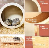 Petite souris silencieuse écologique pour animaux Roue d'exercice pour hamster en bois