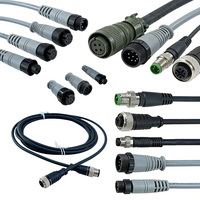 Cable de Alimentación Personalizado M12 DIN Hembra, Conector de Alimentación con Contacto de Cobre de 4 Polos, Impermeable IP67, Corriente Nominal de 4A, Rosca de Fijación