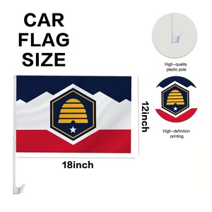 Bandera para Ventana de Auto Beehive State Pride Utah, 12x18 Pulgadas, Personalizada, Doble Cara, Resistente a la Intemperie, con Clip para Ventana y Asta, Deportiva - Product Image 2