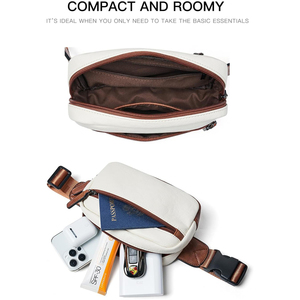 Sac <span class=keywords><strong>de</strong></span> poitrine bandoulière en cuir imperméable OEM pour femme, petit sac banane tendance 2L, sacoche <span class=keywords><strong>de</strong></span> <span class=keywords><strong>ceinture</strong></span> polyvalente - Product Image 5