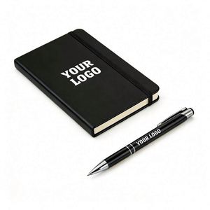 Wholesale A5 Hardcover Notebook Thermal Binding Hard <b>Leather</b> Strap Elastic Belt Printed Logo Office <b>Notepad</b> Diary Stock - Product Image 1