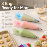 DIY Kuchen Dekoration Tool Cookie Cream Piping Doppel gebäck Silikon PTU Wieder verwendbarer Spritz beutel