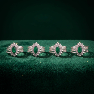 Women's Traditional Fine Silver <b>Toe</b> <b>Ring</b> with Green Stone Religious Style Made in India - Product Image 4