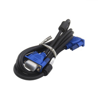 1.5M VGA vers VGA câble HD 15PIN mâle vers mâle cordon d'ordinateur pour moniteur d'ordinateur projecteur PC TV adaptateur