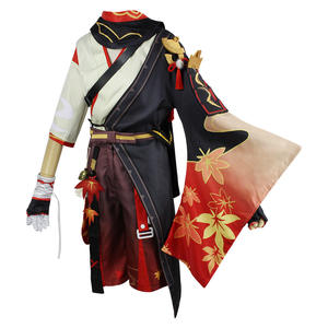 Anime Aboutcos <span class=keywords><strong>Genshin</strong></span> <span class=keywords><strong>Impact</strong></span> Kaedehara Kazuha Cosplay carnaval <span class=keywords><strong>Samurai</strong></span> peluca disfraz Halloween Cosplay trajes conjunto completo - Product Image 2