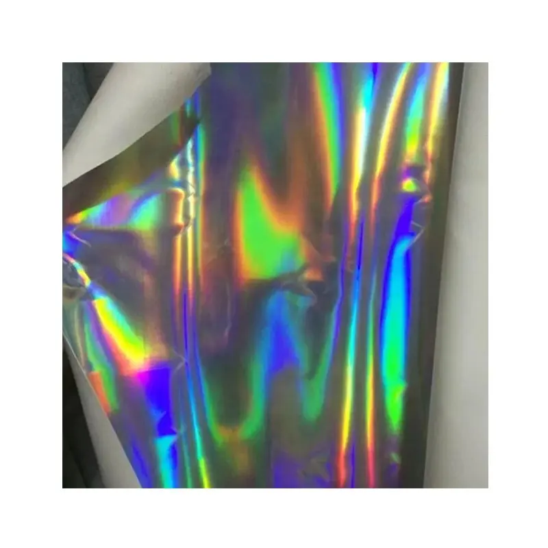 Bolso de moda holográfico de cuero Artificial iridiscente, tela reflectante de espejo metálico
