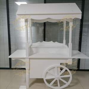 맞춤형 나무 사탕 카트 나무 디저트 꽃 디스플레이 파티 장식 웨딩 이벤트를위한 바퀴와 달콤한 바 케이크 사탕 카트 - Product Image 2