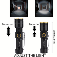 Zoom White Light Beam Senter Mini Isi Ulang Portabel Saku Ransel Anak Saku Rumah Luar Ruangan Magnet Senter Darurat Kerja X77