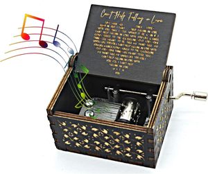 Caja <span class=keywords><strong>de</strong></span> música <span class=keywords><strong>de</strong></span> madera tallada vintage <span class=keywords><strong>No</strong></span> puede evitar Enamorarse-Regalo para amante Novio Novia Esposo Esposa en color negro - Product Image 4