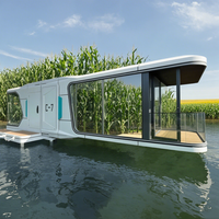Luxe Moderne Abordable Tendance Mini Dirigeable Pod Hôtel Mobile Préfabriqué Logement Capsule Espace Cabine avec Système Intelligent