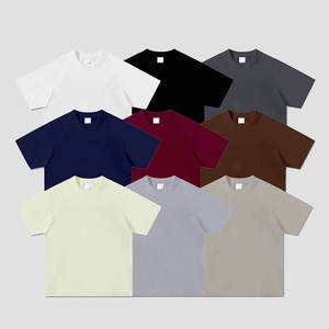 T-shirts pour hommes en coton 100% uni, personnalisables avec logo, 300 g, impression DTG, coupe ample, épaules tombantes - Product Image 2