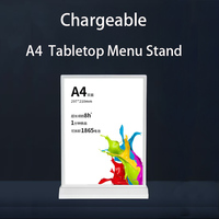 Boîte à lumière LED A4, support de menu de restaurant, support d'affichage de panneau LED de bureau double face