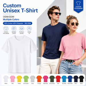เสื้อยืด CVC 180GSM สั่งทำโลโก้ได้ ขายส่ง ผ้าฝ้าย 55% โพลีเอสเตอร์ 45% เสื้อยืดเปล่าแบบยูนิเซ็กซ์ รับผลิตจำนวนมาก เสื้อยืดลำลองเรียบง่ายสำหรับผู้ชาย - Product Image 1