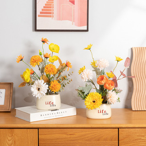 Flores artificiales <span class=keywords><strong>de</strong></span> seda, Decoración <span class=keywords><strong>de</strong></span> mesa para interiores, plantas, muebles <span class=keywords><strong>de</strong></span> sala <span class=keywords><strong>de</strong></span> estar, adorno, maceta <span class=keywords><strong>de</strong></span> Arte <span class=keywords><strong>de</strong></span> flores <span class=keywords><strong>Original</strong></span> - Product Image 5